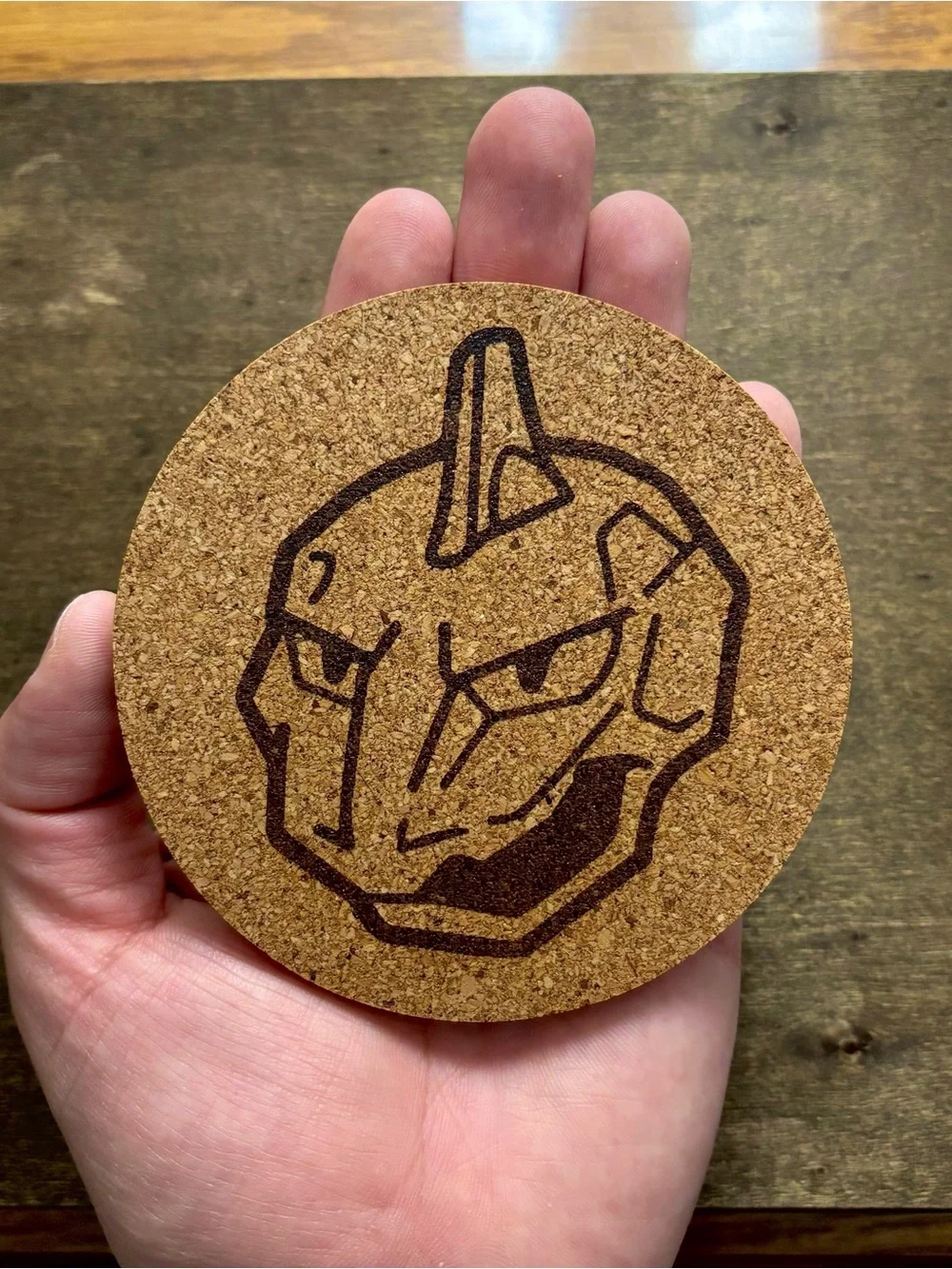 Pokemon Onix Face Laser Engraved Cork Coaster